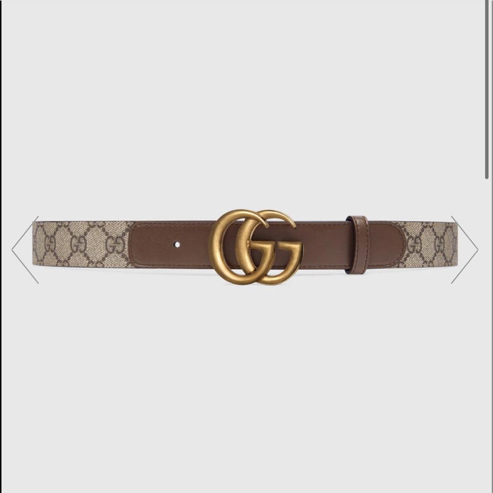 Authentic monogram and brown Gucci belt